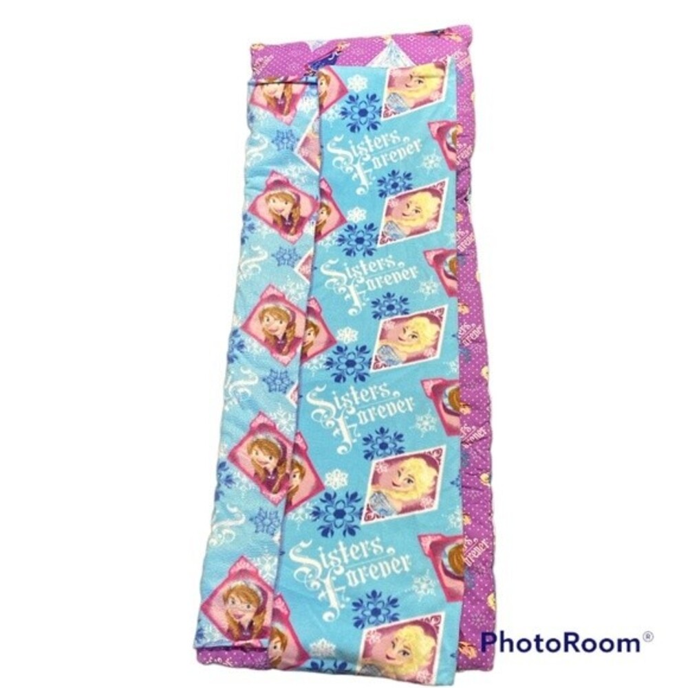 Frozen Toddler's Anna And Elsa Sisters Forever Handmade Nap Mat Blue Purple